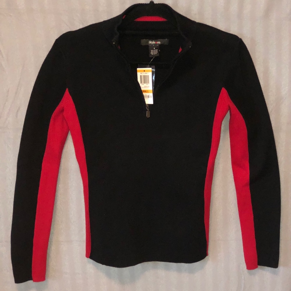 Classic black and red sweater